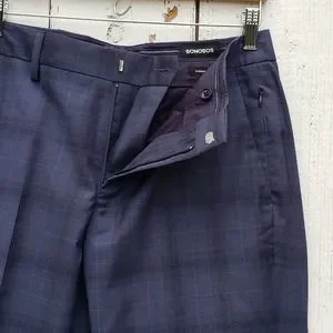 Bonobos Pants Bonobos Italian Performance Navy Blue Glen Plaid Wool Suit Pants 3 Standard Fit Poshmark